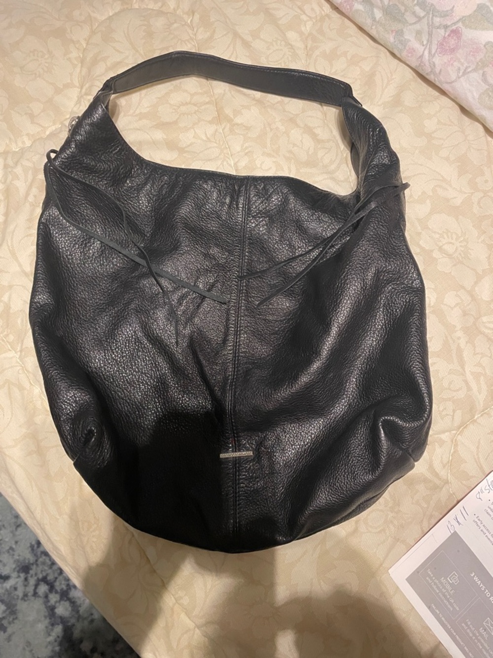 Rebecca Minkoff Black Pebbled Leather Hobo Bag